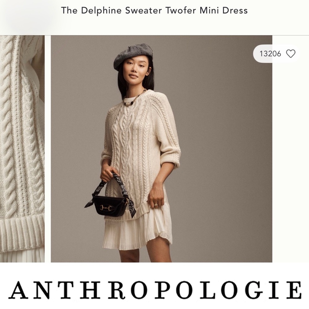 Anthropologie Delphine Sweater Twofer Mini Dress XLP